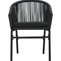 vidaXL - 5-delige Tuinset met kussens - Zwart PVC-rattan en staal - 140x70 cm Clearance