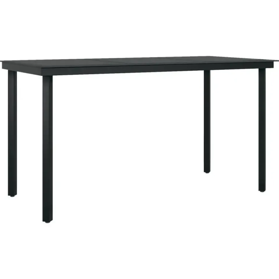 vidaXL - 5-delige Tuinset met kussens - Zwart PVC-rattan en staal - 140x70 cm Clearance