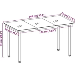vidaXL - 5-delige Tuinset met kussens - Zwart PVC-rattan en staal - 140x70 cm Clearance
