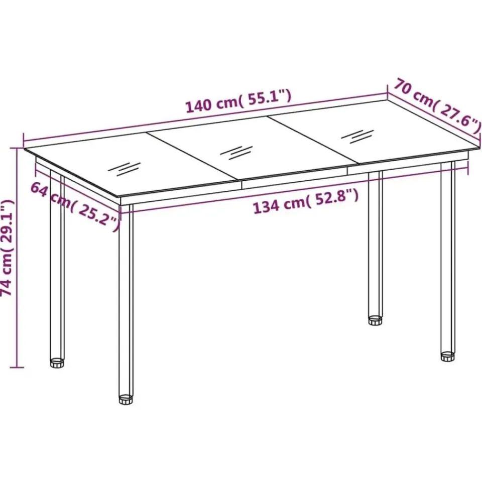 vidaXL - 5-delige Tuinset met kussens - Zwart PVC-rattan en staal - 140x70 cm Clearance