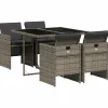 vidaXL - 5-delige Tuinset met donkergrijs kussens - Poly rattan - 110x106 cm New