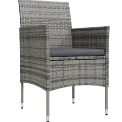 vidaXL - 7-delige Tuinset met kussens - Grijs en zwart - PE rattan - 140x70 cm Sale