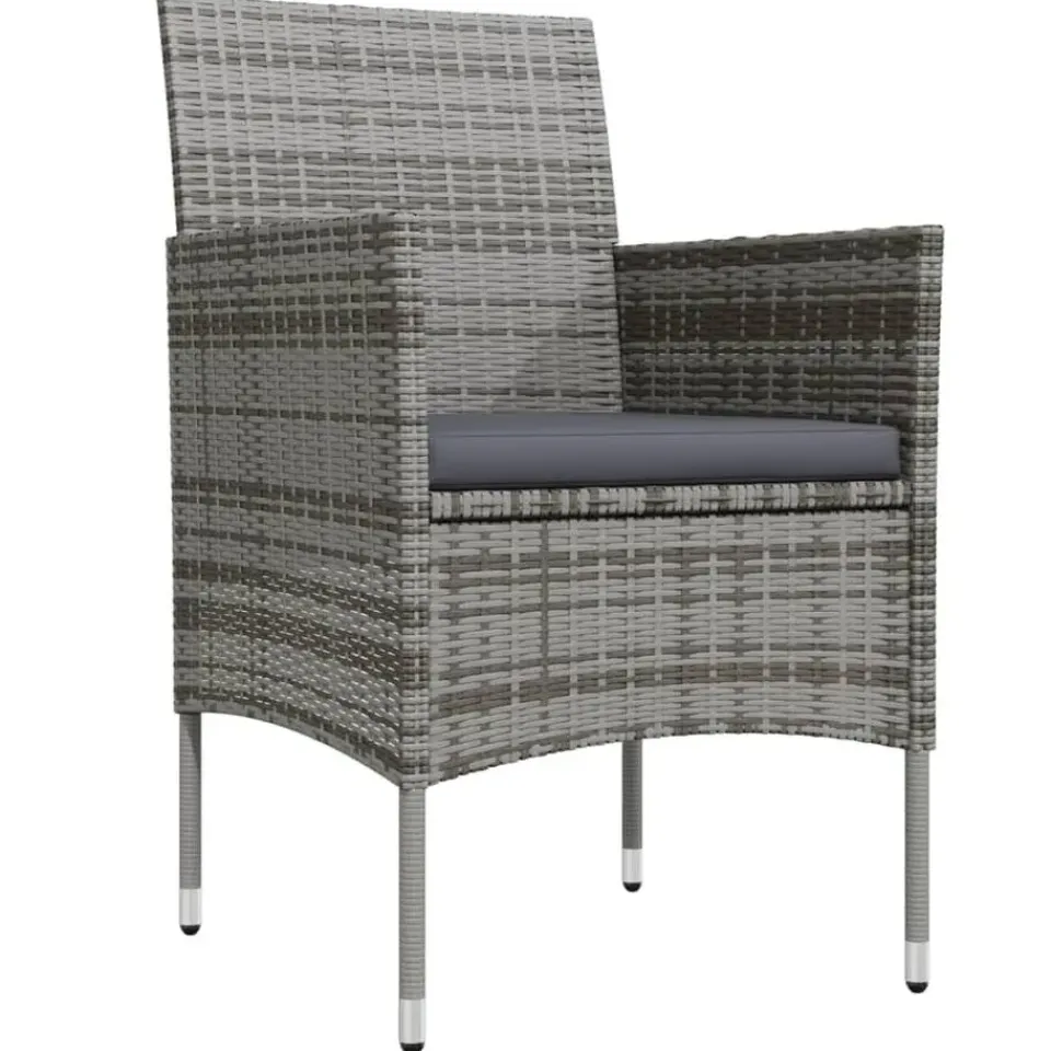 vidaXL - 7-delige Tuinset met kussens - Grijs en zwart - PE rattan - 140x70 cm Sale