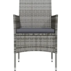 vidaXL - 7-delige Tuinset met kussens - Grijs en zwart - PE rattan - 140x70 cm Sale
