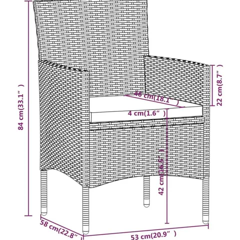 vidaXL - 7-delige Tuinset met kussens - Grijs en zwart - PE rattan - 140x70 cm Sale