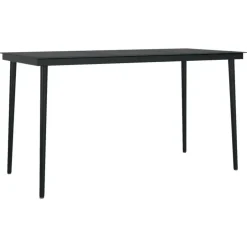 vidaXL - 7-delige Tuinset met kussens - Zwart PVC-rattan en staal - 140x70 cm Best