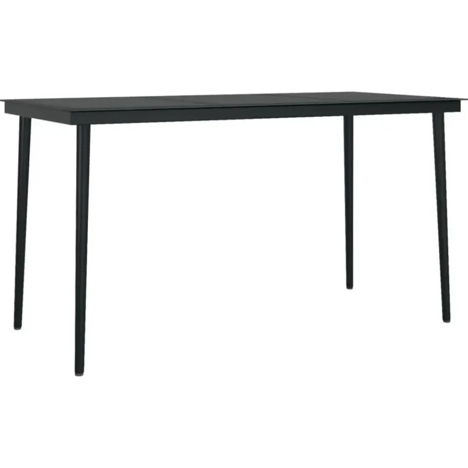 vidaXL - 7-delige Tuinset met kussens - Zwart PVC-rattan en staal - 140x70 cm Best