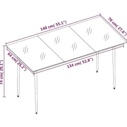 vidaXL - 7-delige Tuinset met kussens - Zwart PVC-rattan en staal - 140x70 cm Best
