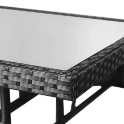 vidaXL - 5-delige Tuinset met wit kussens - Zwart poly rattan - 80x80 cm Best