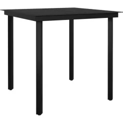 vidaXL - 5-delige Tuinset met kussens - Zwart PE rattan & staal - 80x80 cm Online