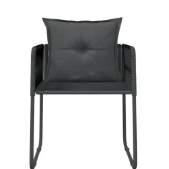 vidaXL - 5-delige Tuinset met kussens - Zwart PE rattan & staal - 80x80 cm Online