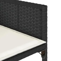 vidaXL - 5-delige Tuinset wit kussens - Zwart - PE rattan en glas - 110x106 cm New