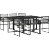 vidaXL - 7-delige Tuinset wit zitkussens - Zwart - PE rattan - 165x107 cm Online