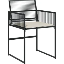 vidaXL - 7-delige Tuinset wit zitkussens - Zwart - PE rattan - 165x107 cm Online