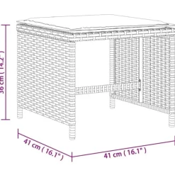 vidaXL - 9-delige Tuinset wit kussens 4 krukken - Zwart poly rattan - 110x106 cm Online