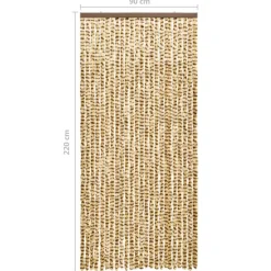 vidaXL - Deurgordijn - Beige - Polypropyleen - 90 x 220 cm Discount