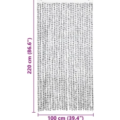 vidaXL - Deurgordijn - Grijs - Polypropyleen - 100 x 220 cm