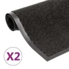 vidaXL - Deurmat - Zwart - Stof - 60 x 90 cm - 2 stuks Sale