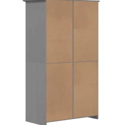 vidaXL - 2-deurs Kledingkast BODO - Massief grenenhout - Grijs - 99x53.5x173 cm Outlet