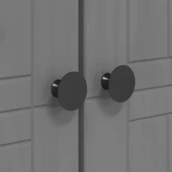 vidaXL - 2-deurs Kledingkast BODO - Massief grenenhout - Grijs - 99x53.5x173 cm Outlet