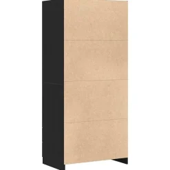 vidaXL - 2-deurs Kledingkast met 2 lades - Bewerkt hout - Zwart - 80x52x180 cm New