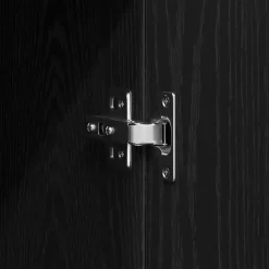 vidaXL - 2-deurs Kledingkast met 2 lades - Bewerkt hout - Zwart - 80x52x180 cm New