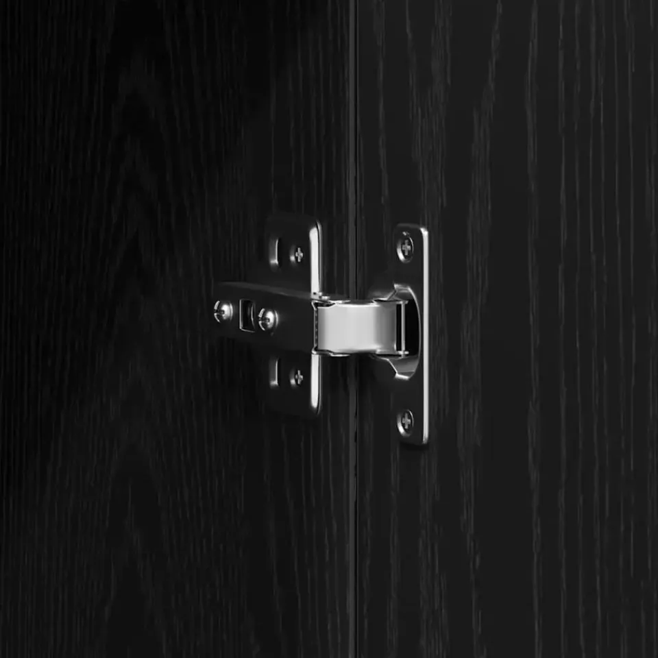 vidaXL - 2-deurs Kledingkast met 2 lades - Bewerkt hout - Zwart - 80x52x180 cm New