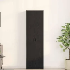 vidaXL - 2-deurs Kledingkast met planken - Hout - Zwart eiken - 55x25x189 cm Best