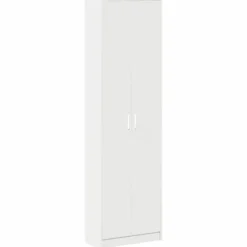 vidaXL - 2-deurs Kledingkast met planken - Bewerket hout - Wit - 55x25x189 cm