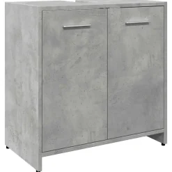 vidaXL - 2-deurs Wastafelonderkast - Betongrijs - Bewerkt hout - 60x33x60 cm Outlet