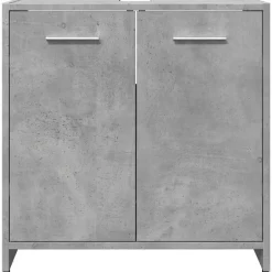 vidaXL - 2-deurs Wastafelonderkast - Betongrijs - Bewerkt hout - 60x33x60 cm Outlet