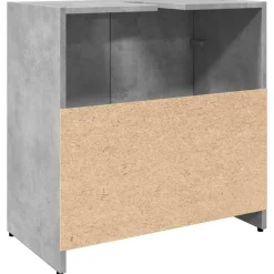 vidaXL - 2-deurs Wastafelonderkast - Betongrijs - Bewerkt hout - 60x33x60 cm Outlet