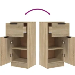 vidaXL - Dressoir - Bruin - Bewerkt hout - 2 stuks New