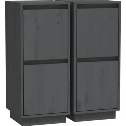 vidaXL - Dressoir - Grijs - Grenenhout - 2 stuks Hot