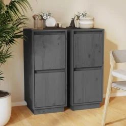 vidaXL - Dressoir - Grijs - Grenenhout - 2 stuks Hot