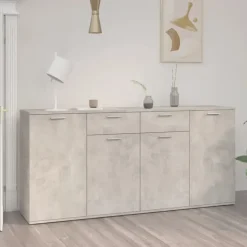 vidaXL - Dressoir - Grijs - Bewerkt hout Clearance