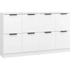 vidaXL - Dressoir - Wit - Bewerkt hout - 2 stuks Hot