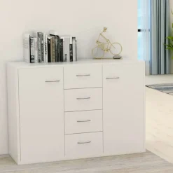 vidaXL - Dressoir - Wit - Bewerkt hout Hot