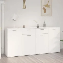 vidaXL - Dressoir - Wit - Bewerkt hout New