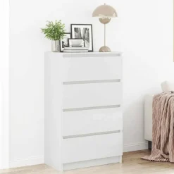 vidaXL - Dressoir - Wit - Bewerkt hout New