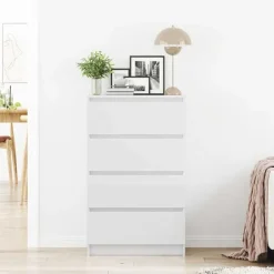 vidaXL - Dressoir - Wit - Bewerkt hout New