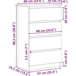 vidaXL - Dressoir - Wit - Bewerkt hout Clearance