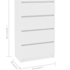 vidaXL - Dressoir - Wit - Bewerkt hout Clearance