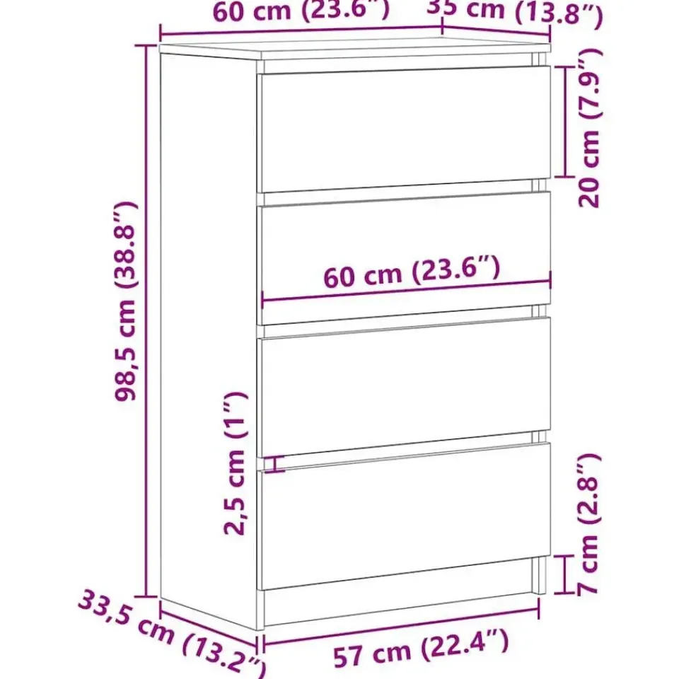 vidaXL - Dressoir - Zwart - Bewerkt hout New