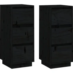 vidaXL - Dressoir - Zwart - Grenenhout - 2 stuks Outlet