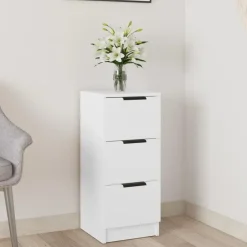 vidaXL - Dressoir met 3 lades - Wit - Bewerkt hout - 30x30x70 cm Discount