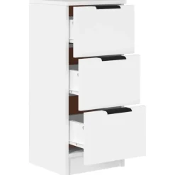 vidaXL - Dressoir met 3 lades - Wit - Bewerkt hout - 30x30x70 cm Discount