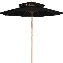 vidaXL - Dubbeldeksparasol - Zwart Best