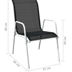 vidaXL - Eethoek Voor Buiten - Zwart - Staal - 3 stuks