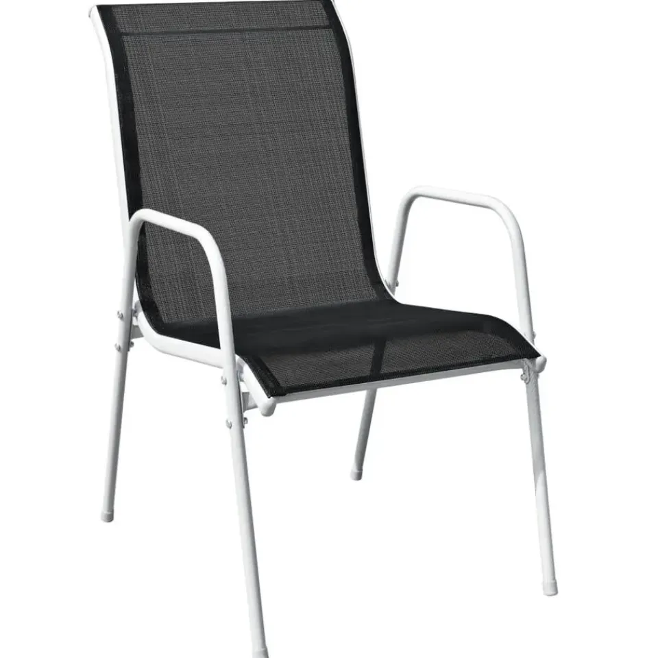 vidaXL - Eethoek Voor Buiten - Zwart - Staal - 3 stuks